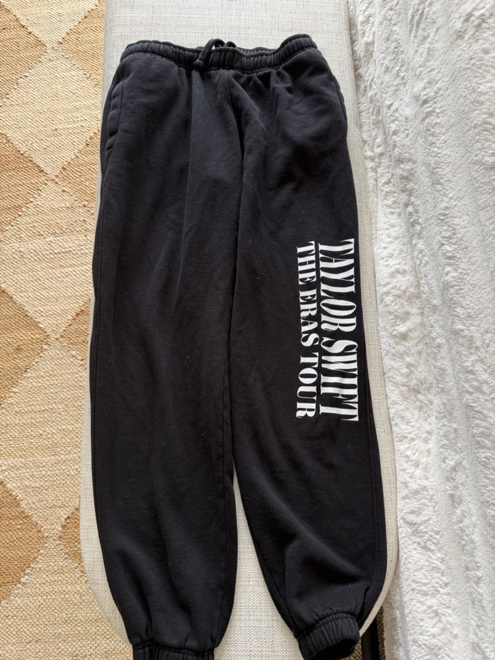 Taylor Swift Black Sweatpants with White 'The Eras Tour' Logo